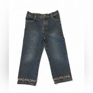 Disney Dark Blue Denim Jeans with Embroidered Hem